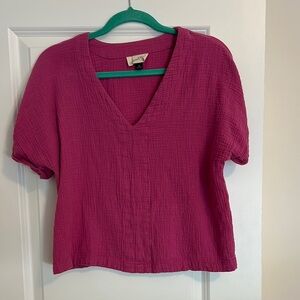 Women's Pink V-Neck Top